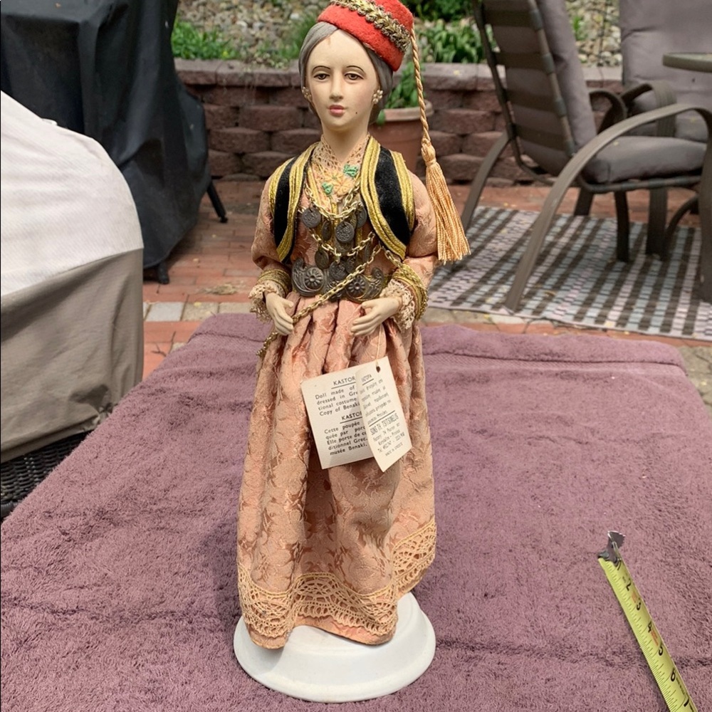 Traditional Greek costumed Figurine with authentic clothing and accents